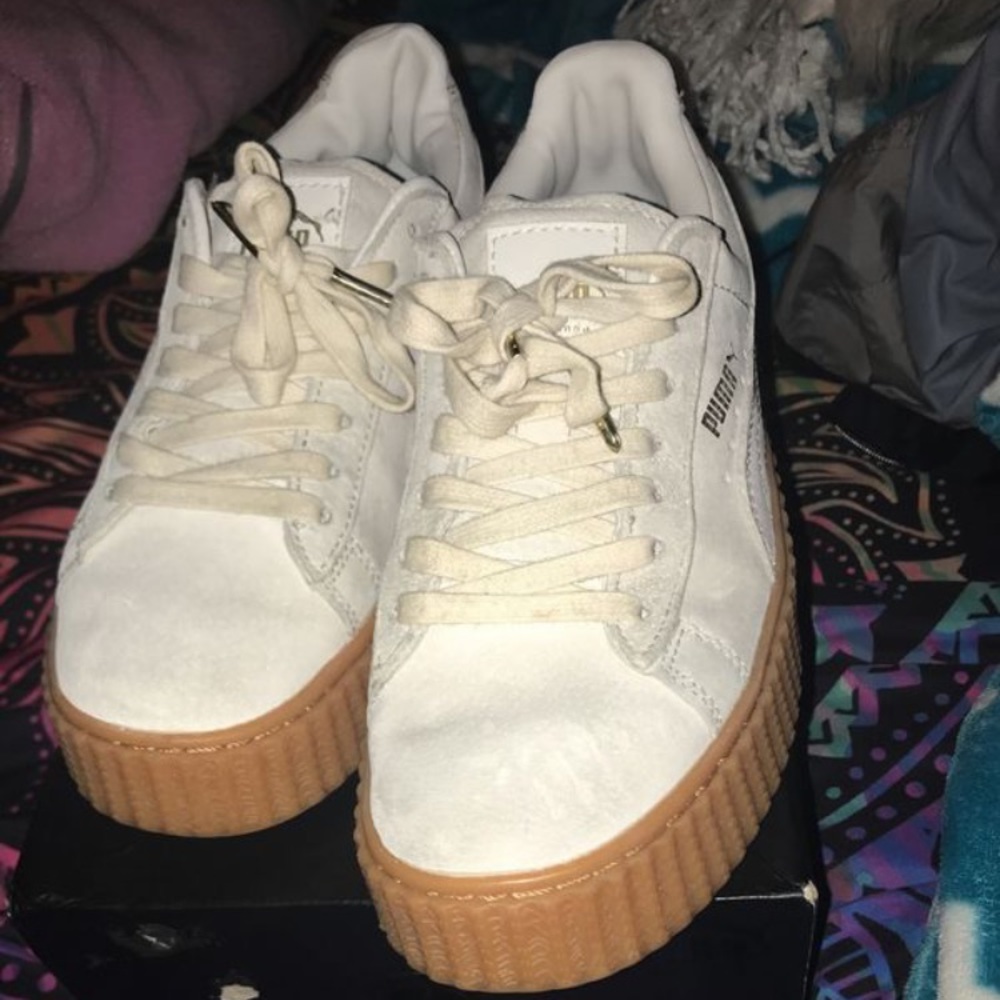Beige/Cream Rihanna Suede x Fenty Puma Creepers - Picture 3 of 3